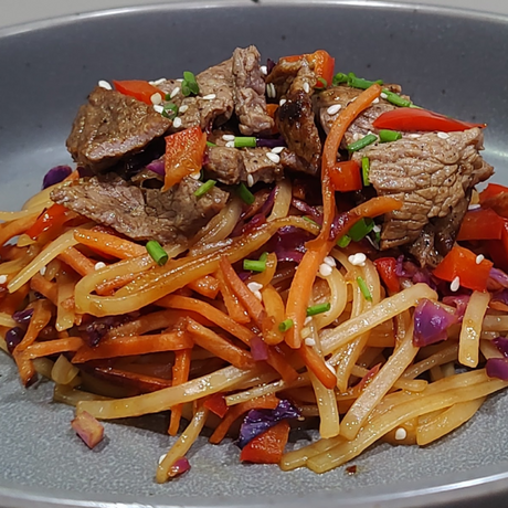 Gochujang Lemongrass Mint Noodles with Beef Bulgogi