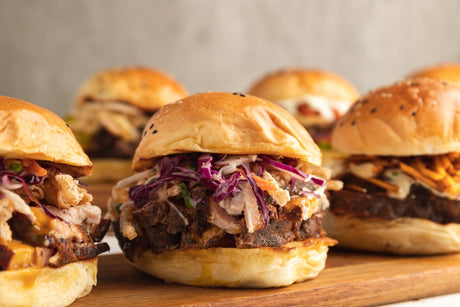 Olive Wood Smoked Brisket Sandwich with Pineapple Marinated Onions