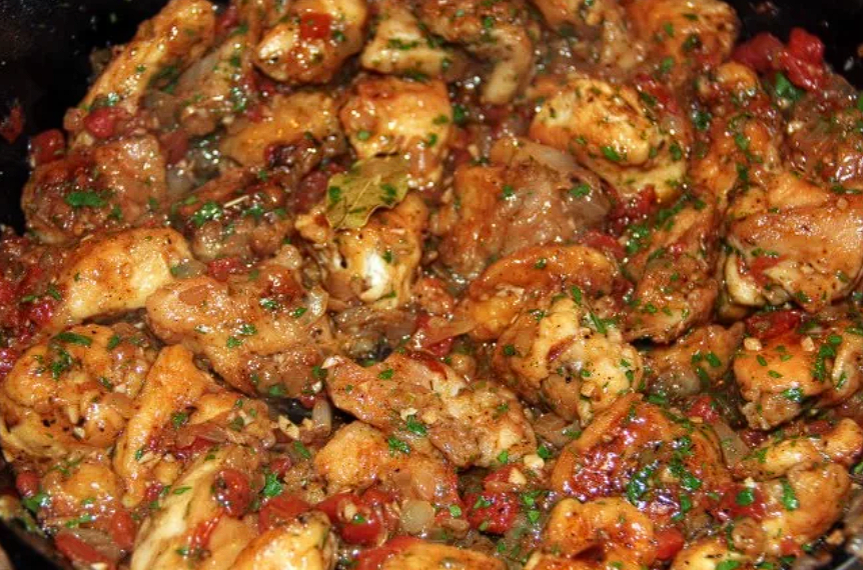 Chicken with Red Wine Vinegar and Tomatoes