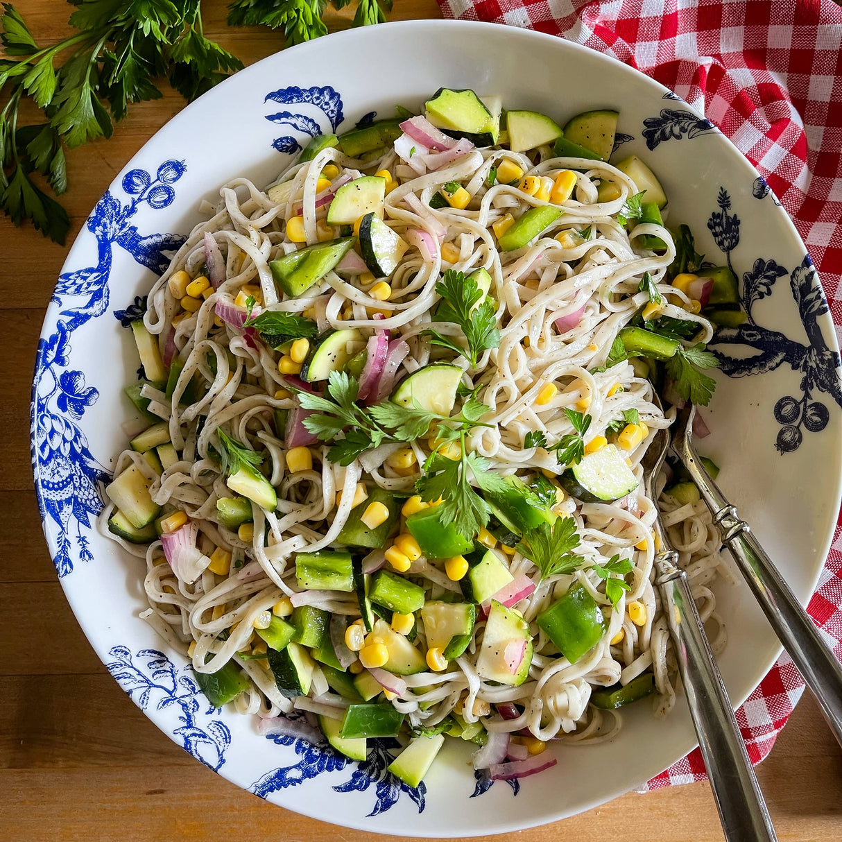 Roasted Garlic and Basil Linguine